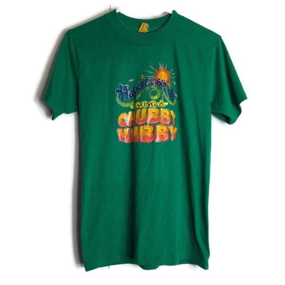 Vintage 1982 Happiness Is Chubby Hubby T Shirt - Picture 2 of 8